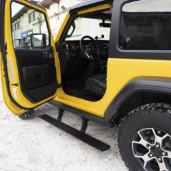 Выдвижные электропороги Jeep Wrangler 3d 2018-2022 гг. Выдвижные электропороги Jeep Wrangler 3d 2018-2022 гг.